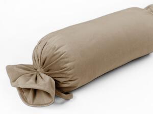Biante Zamatový vankúš valec bonbon Velvet Prémium SVP-026 Kávovo béžový 15x40 cm