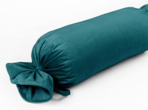 Biante Zamatový vankúš valec bonbon Velvet Prémium SVP-025 Petrolejový 15x40 cm