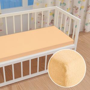 Detské froté napínacie prestieradlo do postieľky FR-004 Marhuľové 60 x 120 x 10 cm - do postieľky