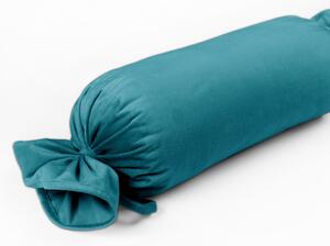 Biante Zamatový vankúš valec bonbon Velvet Prémium SVP-035 Tyrkysovo modrý 15x40 cm