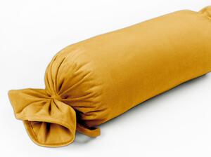 Biante Zamatový vankúš valec bonbon Velvet Prémium SVP-037 Zlatisto oranžový 15x40 cm