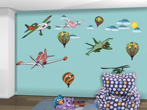 Lietadlá a balóny-01, Detské samolepky na stenu