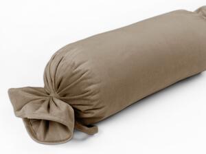 Biante Zamatový vankúš valec bonbon Velvet Prémium SVP-034 Kávovo hnedý 15x40 cm