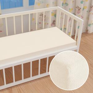 Detské froté napínacie prestieradlo do postieľky FR-002 Smotanové 60 x 120 x 10 cm - do postieľky