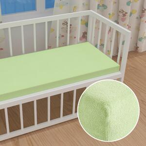 Detské froté napínacie prestieradlo do postieľky FR-018 Pastelovo zelené 60 x 120 x 10 cm - do postieľky