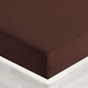 Froté napínacie prestieradlo FR-026 Čokoládovo hnedé 90 x 200 - výška 20 cm