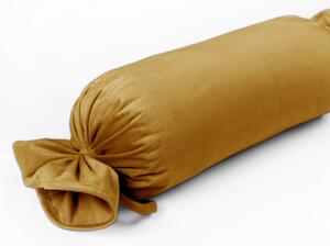 Biante Zamatový vankúš valec bonbon Velvet Prémium SVP-047 Horčicový 15x40 cm