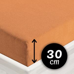 Froté napínacie prestieradlo na vysoký matrac FR-022 Okrové 90 x 200 - výška 30 cm