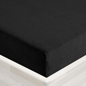Froté napínacie prestieradlo FR-030 Čierne 90 x 200 - výška 20 cm