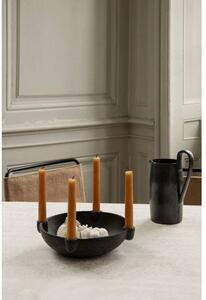 Ferm LIVING - Bowl Candle Holder L Ceramic Dark Grey ferm LIVING - Lampemesteren