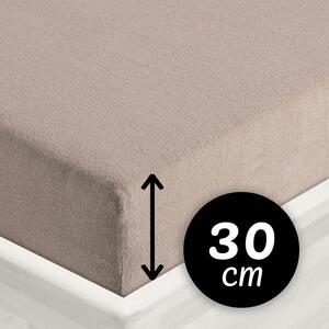 Froté napínacie prestieradlo na vysoký matrac FR-027 Sivohnedé 80 x 200 - výška 30 cm