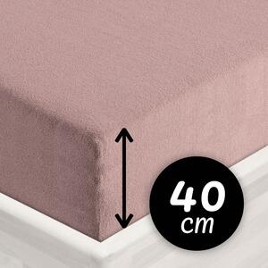 Froté napínacie prestieradlo na extra vysoký matrac FR-024 Hnedoružové 80 x 200 - výška 40 cm