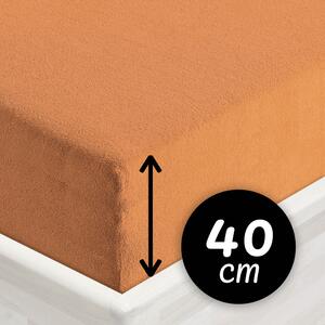 Froté napínacie prestieradlo na extra vysoký matrac FR-022 Okrové 80 x 200 - výška 40 cm