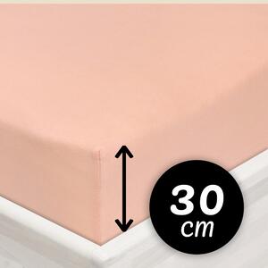 Jersey napínacie prestieradlo na vysoký matrac JR-005 Svetlo broskyňové 80 x 200 - výška 30 cm
