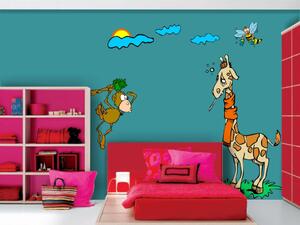 Opica a žirafa, Detské samolepky na stenu
