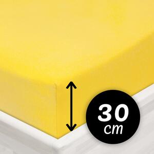Jersey napínacie prestieradlo na vysoký matrac JR-003 Žlté 80 x 200 - výška 30 cm