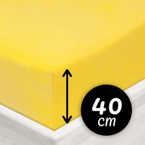 Jersey napínacie prestieradlo na extra vysoký matrac JR-003 Žlté 80 x 200 - výška 40 cm