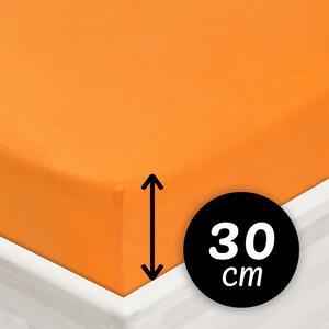 Jersey napínacie prestieradlo na vysoký matrac JR-006 Oranžové 80 x 200 - výška 30 cm