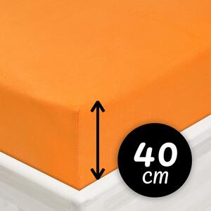 Jersey napínacie prestieradlo na extra vysoký matrac JR-006 Oranžové 80 x 200 - výška 40 cm