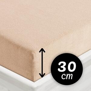 Froté napínacie prestieradlo na vysoký matrac FR-033 Béžové 80 x 200 - výška 30 cm