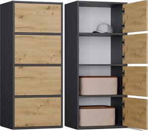 Komoda, antracit / dub Artisan, 50 x 119 x 40 cm