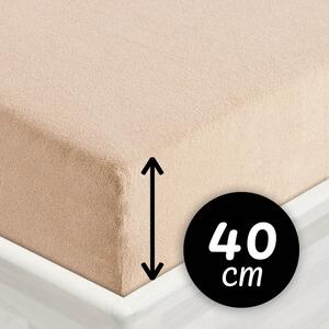 Froté napínacie prestieradlo na extra vysoký matrac FR-033 Béžové 80 x 200 - výška 40 cm