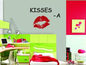 Samolepka s nápisom Kisses-01, Samolepky na stenu