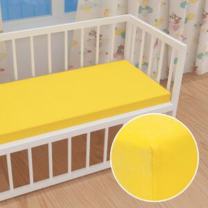 Detské jersey napínacie prestieradlo do postieľky JR-003 Žlté 60 x 120 x 10 cm - do postieľky