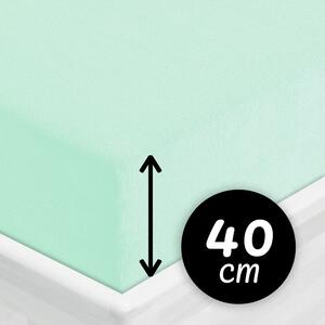 Froté napínacie prestieradlo na extra vysoký matrac FR-034 Mintové 80 x 200 - výška 40 cm