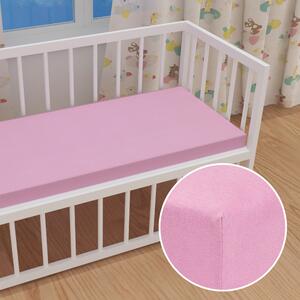 Detské jersey napínacie prestieradlo do postieľky JR-008 Ružová lila 60 x 120 x 10 cm - do postieľky