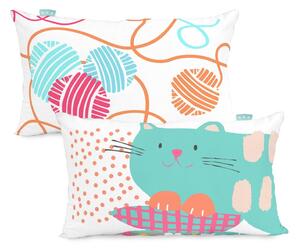 Bavlnená obojstranná obliečka na vankúš Moshi Moshi Cat & Mouse, 50 × 30 cm