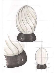 Halo Design - Twist Oval Stolová Lampa Opal/Black - Lampemesteren