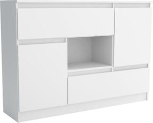 Komoda s 2 zásuvkami, farba: biela, A: 120 x 85 x 30 cm