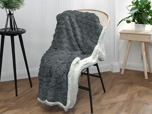 Luxusná tmavosivá baránková deka z mikroplyšu ORNAMENTS, 150x200 cm Rozmer: 150 x 200 cm