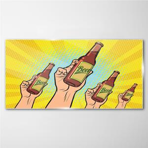 Skleneny obraz Abstrakcia pivo piť komiksy