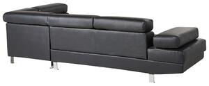 Rohová sedačka Notrale (syntetická koža) (čierna) (P). Vlastná spoľahlivá doprava až k Vám domov. 1008834