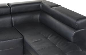 Rohová sedačka Notrale (syntetická koža) (čierna) (P). Vlastná spoľahlivá doprava až k Vám domov. 1008834
