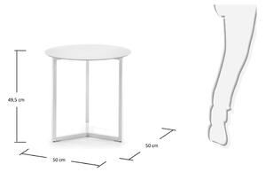 Biely odkladací stolík Kave Home Marae, ⌀ 50 cm