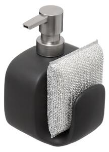 Dávkovač mydla Five, čierna/s prvkami vo farbe nerez, 400 ml