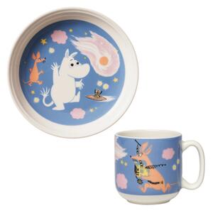 Set hrnčeka a taniera Moomin Space adventure, darčekový box