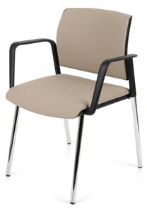 NABBI Steny Arm konferenčná stolička s podrúčkami béžová / čierna / chróm