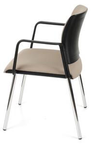 NABBI Steny Arm konferenčná stolička s podrúčkami béžová / čierna / chróm
