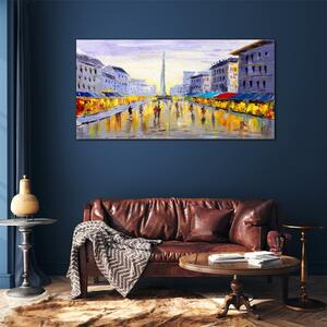 Skleneny obraz Abstrakcie mestského trhu