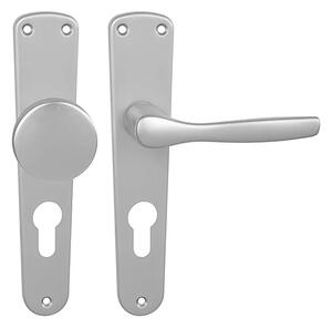 Dverové kovanie MP BA - Luxor - B (F1 - STRIEBORNÝ ELOX), kľučka-kľučka, Otvor pre obyčajný kľúč BB, MP F1 stříbrný elox, 72 mm