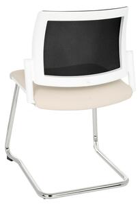 NABBI Steny V Net konferenčná stolička krémová / čierna / biela / chróm