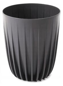 PLASTOVÝ KVETINÁČ STRIPPED ECO 46X39 CM ANTRACITOVÁ