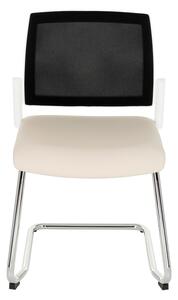 NABBI Steny V Net konferenčná stolička krémová / čierna / biela / chróm