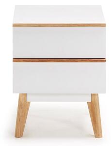 Biely nočný stolík Kave Home Meety, 42,5 x 40 cm