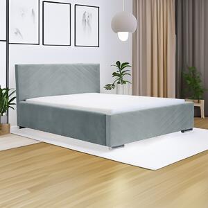 Čalúnená posteľ s úložným priestorom a matracom KOOL 120x200 cm Světle šedá