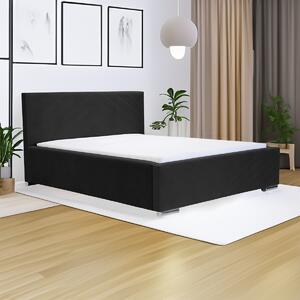 Čalúnená posteľ s úložným priestorom a matracom KOOL 140 x 200 cm Čierna